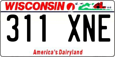 WI license plate 311XNE