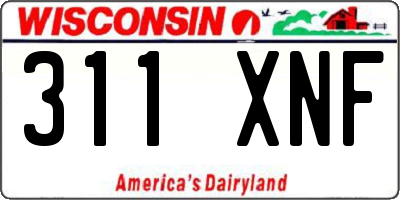 WI license plate 311XNF
