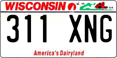 WI license plate 311XNG