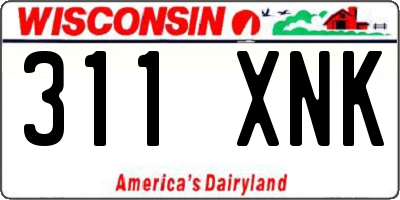 WI license plate 311XNK