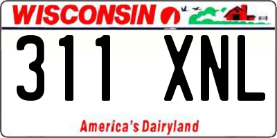 WI license plate 311XNL
