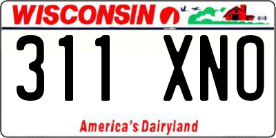 WI license plate 311XNO