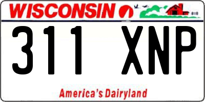 WI license plate 311XNP