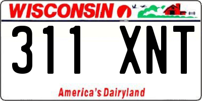 WI license plate 311XNT