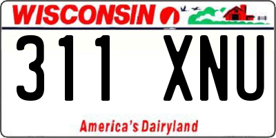 WI license plate 311XNU