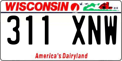 WI license plate 311XNW