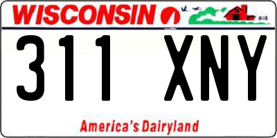 WI license plate 311XNY