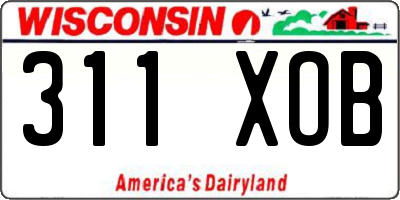 WI license plate 311XOB
