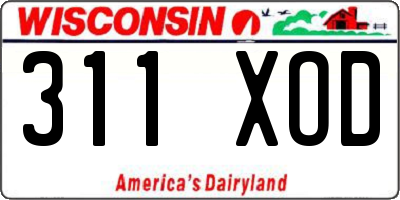 WI license plate 311XOD
