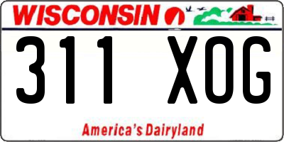 WI license plate 311XOG