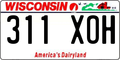 WI license plate 311XOH