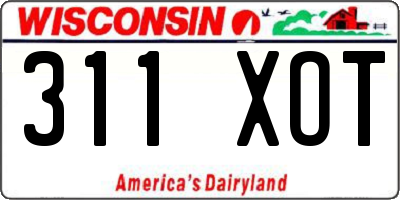 WI license plate 311XOT