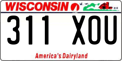 WI license plate 311XOU