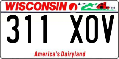 WI license plate 311XOV