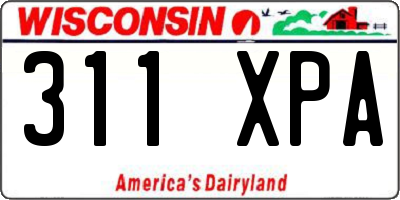 WI license plate 311XPA
