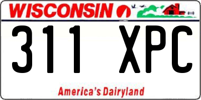WI license plate 311XPC