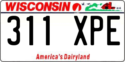 WI license plate 311XPE