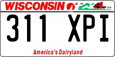 WI license plate 311XPI