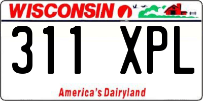 WI license plate 311XPL