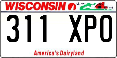 WI license plate 311XPO