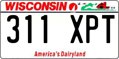 WI license plate 311XPT