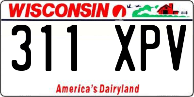 WI license plate 311XPV