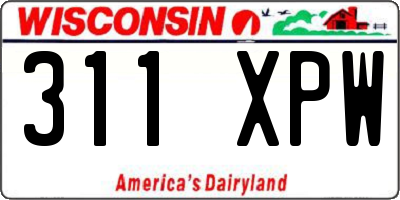 WI license plate 311XPW