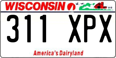 WI license plate 311XPX