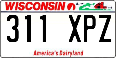 WI license plate 311XPZ