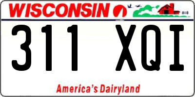 WI license plate 311XQI