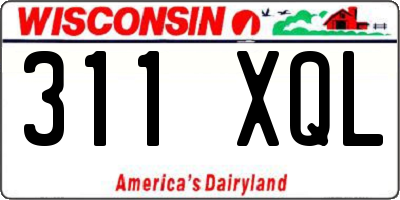 WI license plate 311XQL
