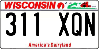 WI license plate 311XQN