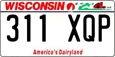 WI license plate 311XQP