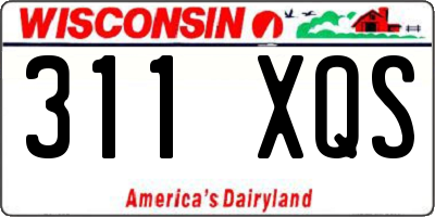 WI license plate 311XQS
