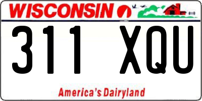 WI license plate 311XQU