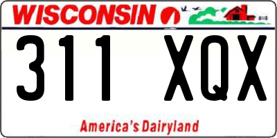 WI license plate 311XQX