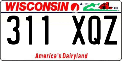 WI license plate 311XQZ