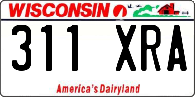 WI license plate 311XRA