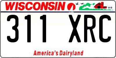 WI license plate 311XRC