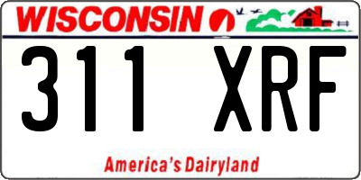 WI license plate 311XRF