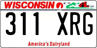 WI license plate 311XRG