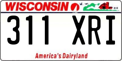 WI license plate 311XRI