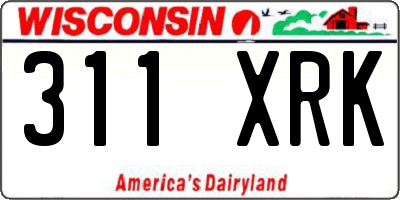 WI license plate 311XRK