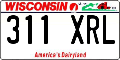 WI license plate 311XRL