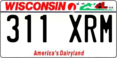 WI license plate 311XRM