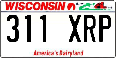 WI license plate 311XRP