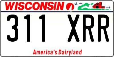 WI license plate 311XRR
