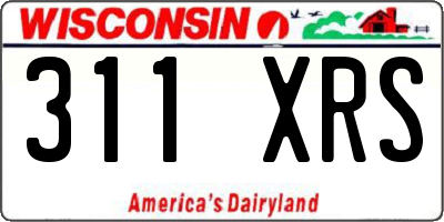 WI license plate 311XRS