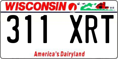 WI license plate 311XRT