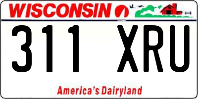 WI license plate 311XRU